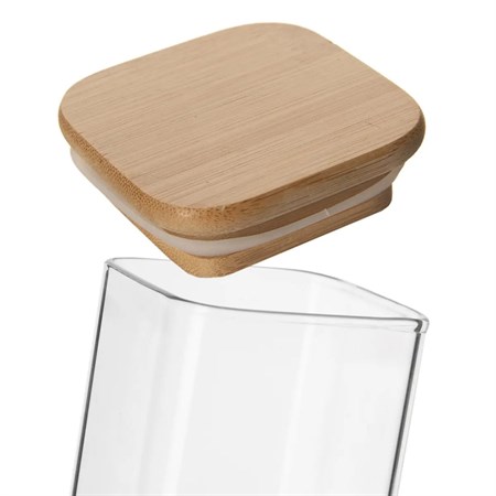 Jar ORION glass/bamboo 0.25l square