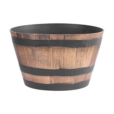 Flowerpot Woodeff Barrel 52x32cm Gold Wood