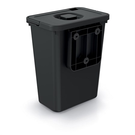 Trash can SYSTEMA BASIC FLAP black with lid 10l