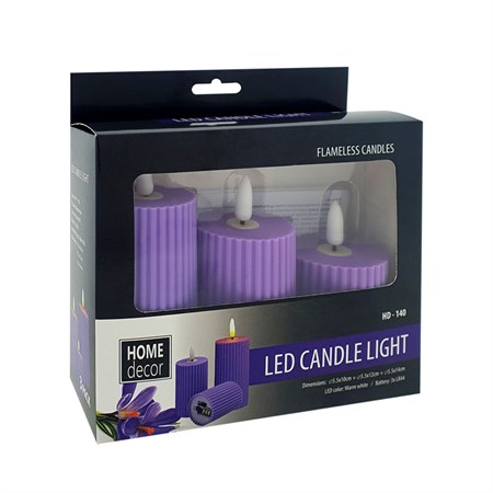 LED candle HOME DECOR HD-140 set of 3pcs