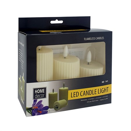 LED candle HOME DECOR HD-141 set of 3 pcs