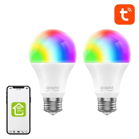 Smart LED žárovka E27 8W RGB GOSUND WB4 WiFi Tuya sada 2ks