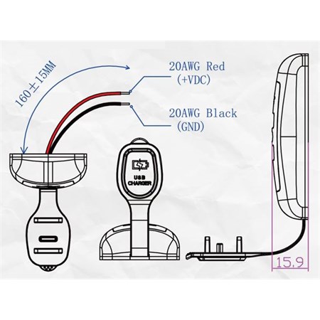 USB charger STU 34712 for surface mounting