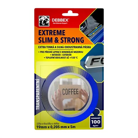 Extra thin and strong double-sided tape DEBBEX EXTREME SLIM & STRONG 5m