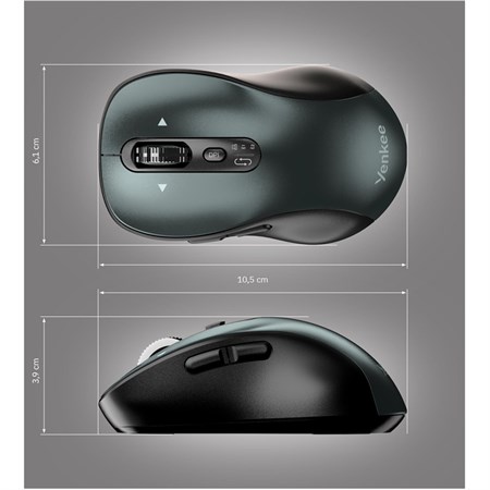 Wireless mouse YENKEE YMS 2010BK Gyro Dual mode