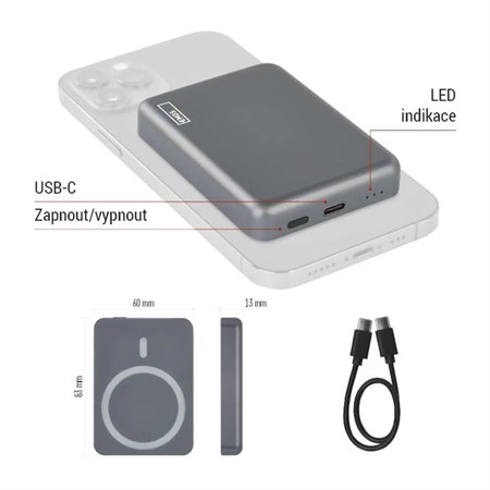 PowerBank EMOS WI 522 5000mAh Grey