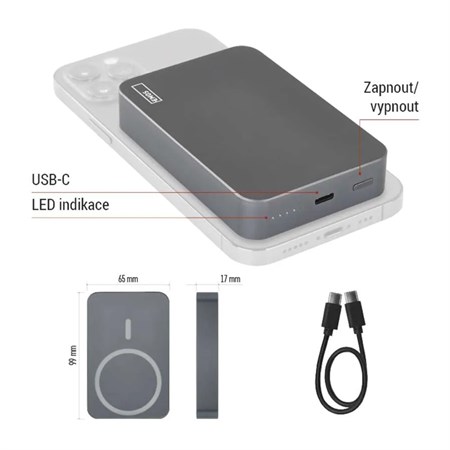 PowerBank EMOS WI 1046 10000mAh Grey