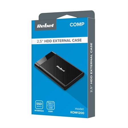 Box for HDD 2,5'' REBEL SATA KOM1200 USB-C 3.1