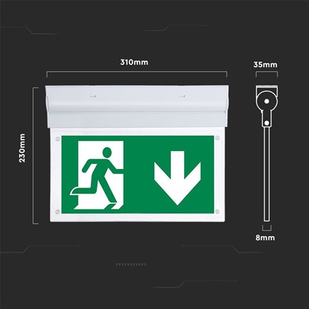 Emergency lighting sign V-TAC VT-522-S