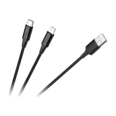 Kabel CABLETECH KPO3944 USB - USB-C/Lightning 1m Black