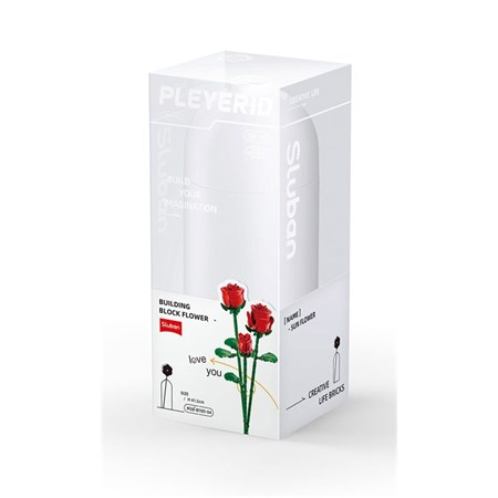 Kit SLUBAN Flowers Red rose in a vase