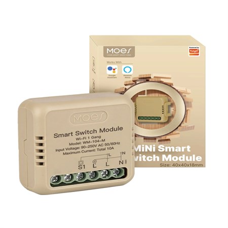 Smart ovládač osvetlenia MOES Switch Module MS-104M WiFi Tuya