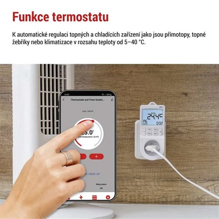 EMOS smart thermostat for socket with 2-in-1 digital timer function with WiFi