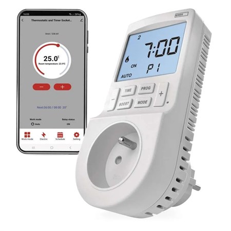 EMOS smart thermostat for socket with 2-in-1 digital timer function with WiFi