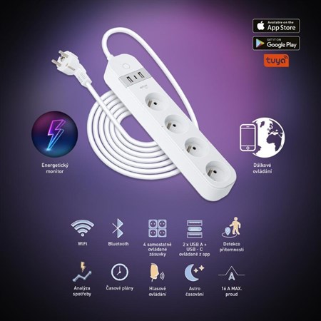 Smart extension cable RETLUX RSH 202 WiFi Tuya
