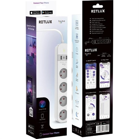 Smart extension cable RETLUX RSH 202 WiFi Tuya