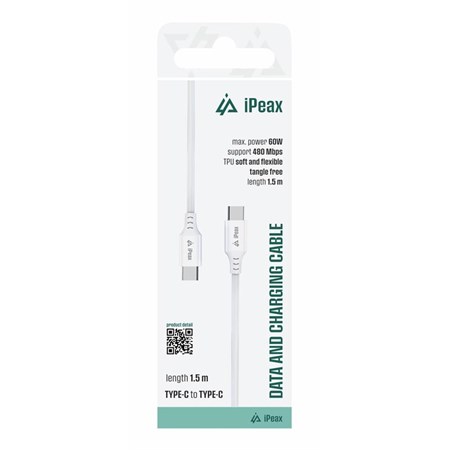 Kabel iPEAX 90010114 USB-C/USB-C 1,5m White