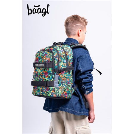 School Backpack BAAGL Skate Minecraft Chaos