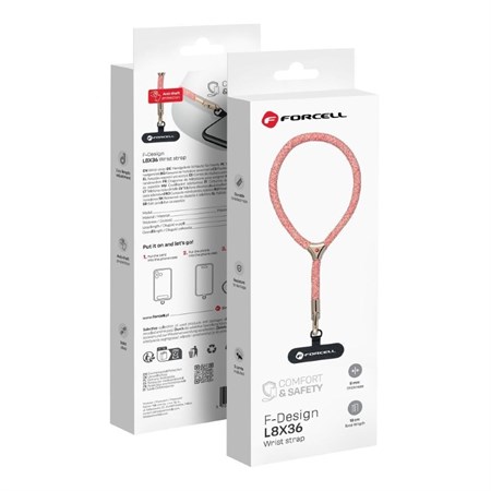 Wrist lanyard FORCELL L8X36 Pink - adjustable