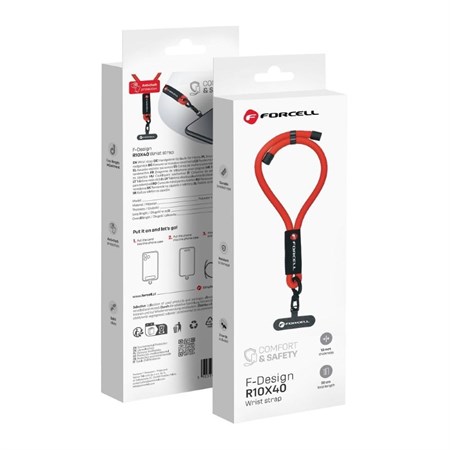 FORCELL wrist lanyard R10X40 Red - adjustable