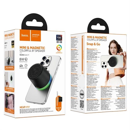 Mini Bluetooth Speaker HOCO HC49 Black magnetic