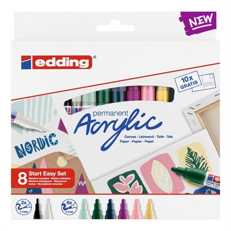 Fix acrylic marker Edding Nordic Easy Start 8pcs set