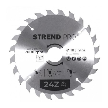 TCT saw blade for miter saws 185mm 24Z STREND PRO