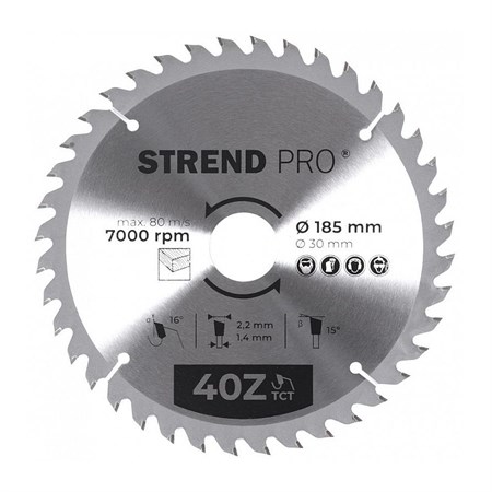 TCT saw blade for miter saws 185mm 40Z STREND PRO