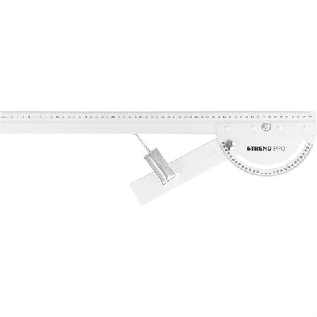 Aluminum ruler with protractor STREND 2161396 55cm