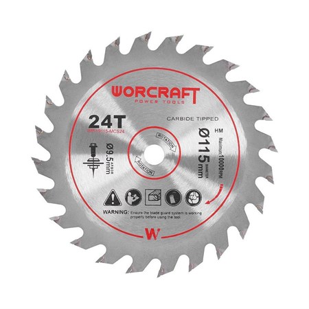 TCT saw blade for miter saws 115mm 24T WORCRAFT CMCS-S20LiB