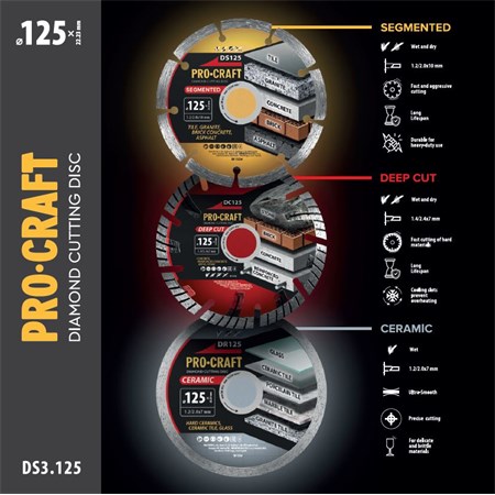 Sada diamantových kotoučů PROCRAFT DS3.125 3ks
