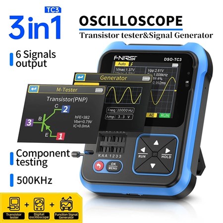 Oscilloscope, function generator and component tester FNIRSI DSO-TC3
