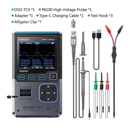 Oscilloscope, function generator and component tester FNIRSI DSO-TC4