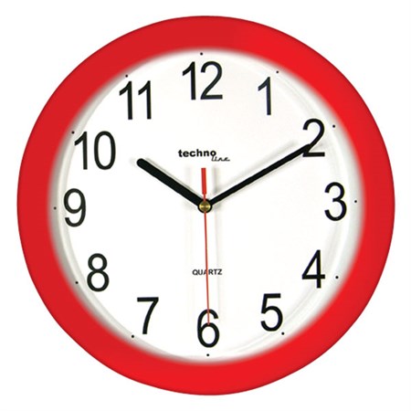 Quartz analog clock Techno Line WT 600 ø 26 cm red