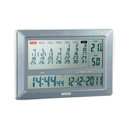 Stolní kalendář s DCF hodinami Techno Line, 190 x 120 x 57 mm, černá