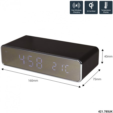 Alarm clock AV:Link Recharge black