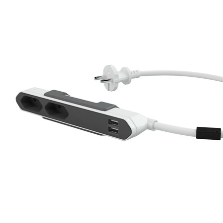 Predlžovací kábel POWERCUBE PowerBar USB Grey