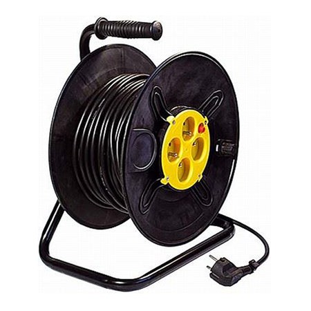 Extension cable on drum - 4 sockets 50m HADEX L194