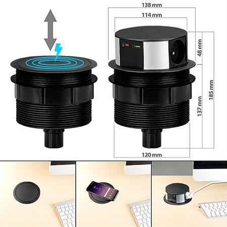 Zásuvkový blok SOLIGHT PP120CW-PD20-B