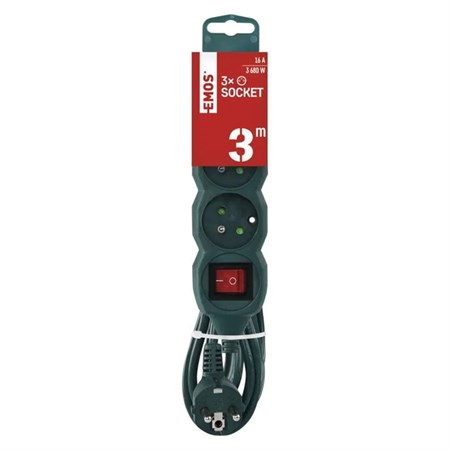 Extension lead 3 sockets 2m EMOS P1312RZ