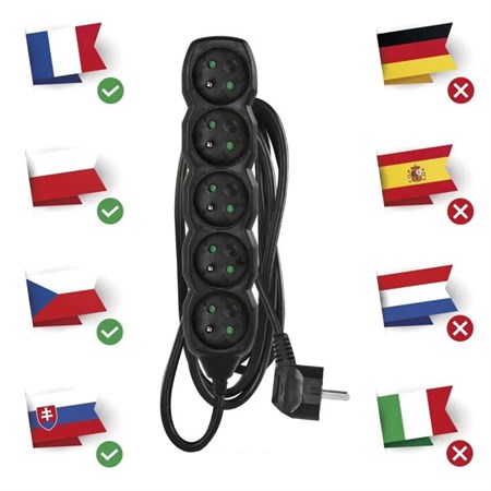 Extension lead 5 sockets 2m EMOS PC0512