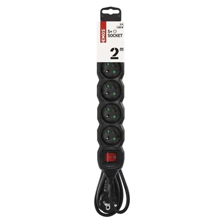 Extension lead 5 sockets 2m EMOS PC1512