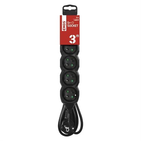 Extension cord 5 sockets 3m EMOS PC0513R