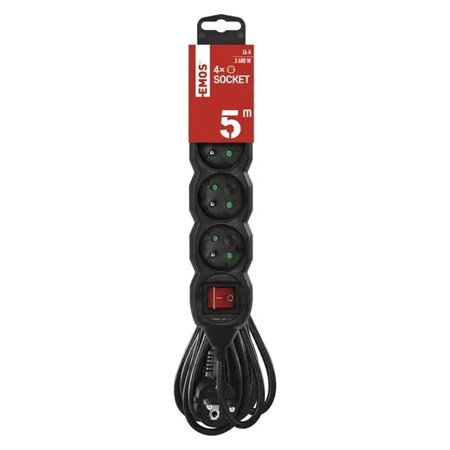 Extension lead 4 sockets 5m EMOS PC1415R