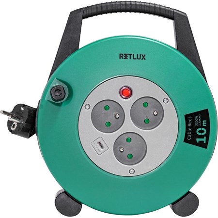 Extension cable on drum - 3 sockets 10m RETLUX RPC 55