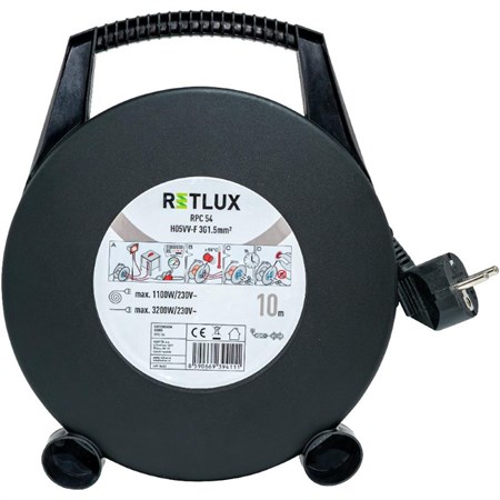 Extension cable on drum - 3 sockets 10m RETLUX RPC 54