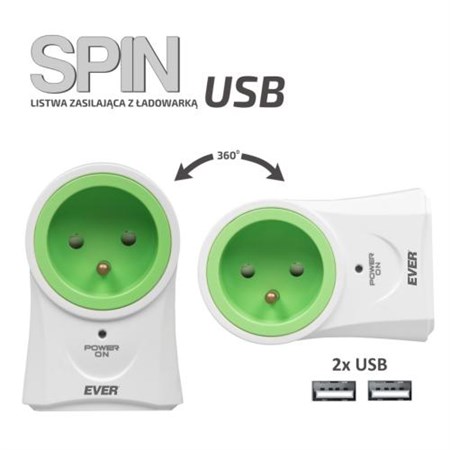 Prepäťová ochrana POWER STRIP EVER SPIN USB