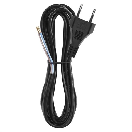 Power cord PVC 2x0,75mm 3m black