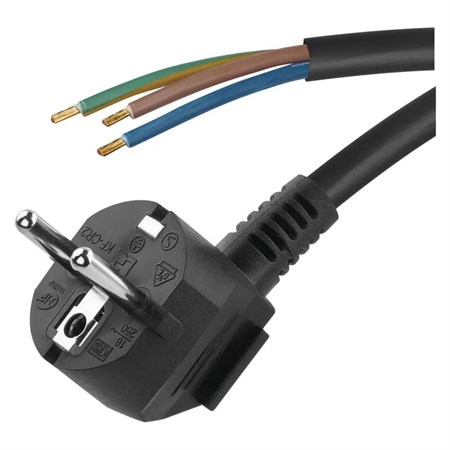 Power cord PVC 3x0,75mm 2m black