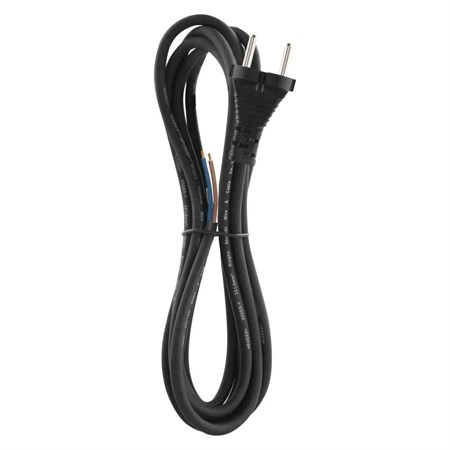 Power cord rubber 2x1,0mm2 3m black  EMOS